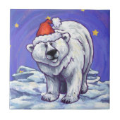 Polar Bear Christmas Fliese (Vorderseite)