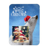 Polar Bear Christmas Foto Magnet Card (Vertikal)