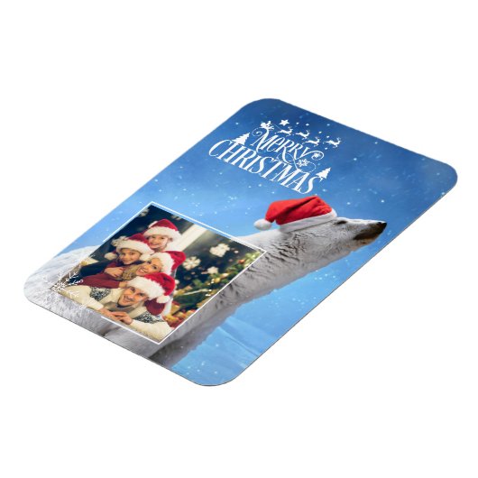 Polar Bear Christmas Foto Magnet Card (Linke Seite)