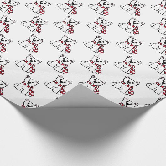 Polar Bear Christmas Geschenkpapier (Ecke)