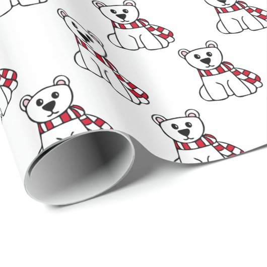 Polar Bear Christmas Geschenkpapier (Rolleneckpunkt)