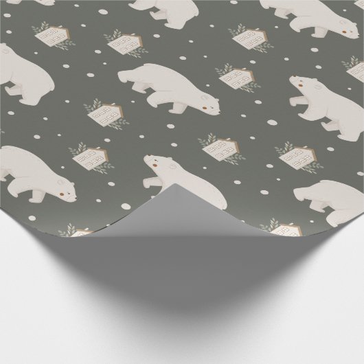 Polar Bear Christmas Geschenkpapier (Ecke)