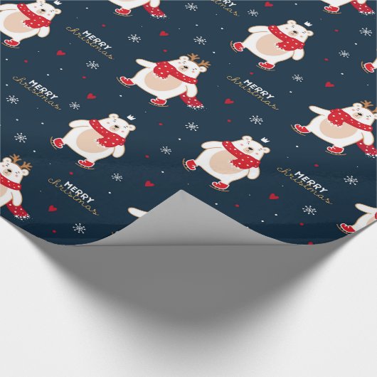 Polar Bear Christmas Geschenkpapier (Ecke)