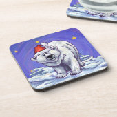 Polar Bear Christmas Getränkeuntersetzer (Linke Seite)