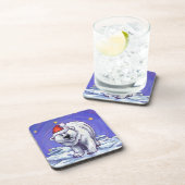 Polar Bear Christmas Getränkeuntersetzer (Rechte Seite)