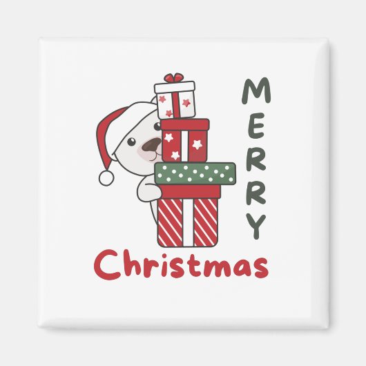 Polar Bear Christmas Gift Winter Animals Polar Magnet (Vorne)