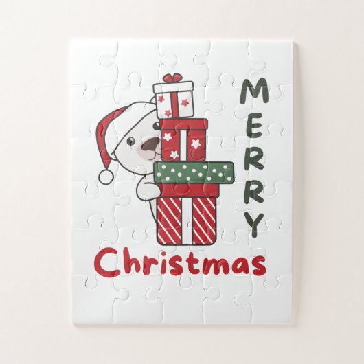 Polar Bear Christmas Gift Winter Animals Polar Puzzle (Vertikal)