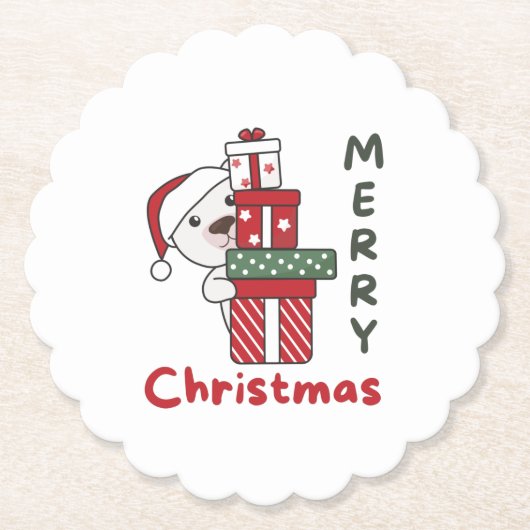Polar Bear Christmas Gift Winter Animals Polar Untersetzer (Vorderseite)