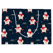Polar Bear Christmas Große Geschenktüte (Rückseite)