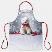 Polar Bear Christmas Holiday Apron Schürze (Vorderseite)