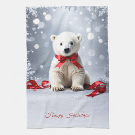 Polar Bear Christmas Holiday Kitchen Towel Geschirrtuch