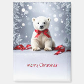 Polar Bear Christmas Holiday Magnet (Vorderseite)