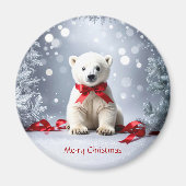 Polar Bear Christmas Holiday Magnet (Vorne)