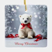 Polar Bear Christmas Holiday Ornament (Vorderseite)