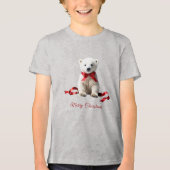 Polar Bear Christmas Holiday Tri-Blend Shirt (Vorderseite)