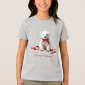 Polar Bear Christmas Holiday Tri-Blend Shirt (Vorderseite)