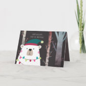 Polar Bear Christmas Holidays Modern Personalized Karte (Vorderseite)