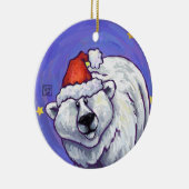 Polar Bear Christmas Keramikornament (Rechts)