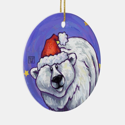 Polar Bear Christmas Keramikornament (Rechts)