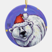 Polar Bear Christmas Keramikornament (Vorne)