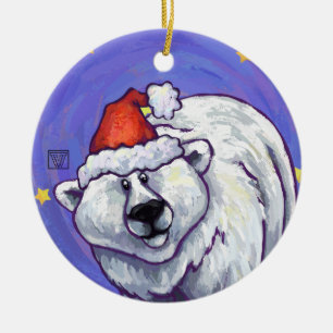 Polar Bear Christmas Keramikornament