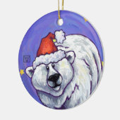 Polar Bear Christmas Keramikornament (Links)