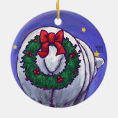 Polar Bear Christmas Keramikornament (Hinten)