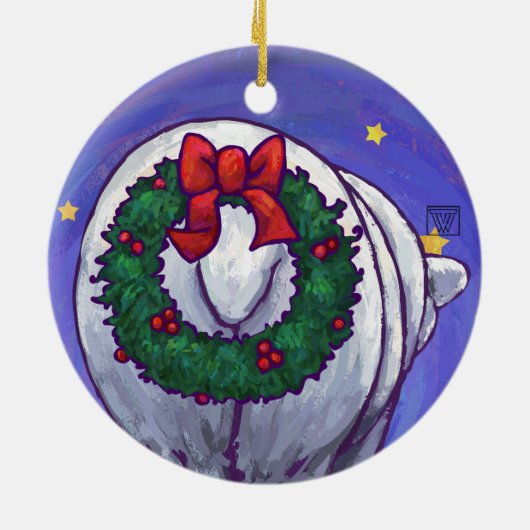Polar Bear Christmas Keramikornament (Hinten)