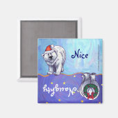Polar Bear Christmas Magnet (Vorderseite/Rückseite)