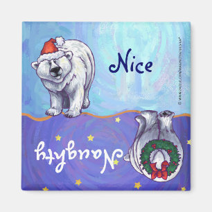 Polar Bear Christmas Magnet