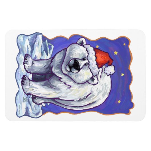 Polar Bear Christmas Magnet (Horizontal)