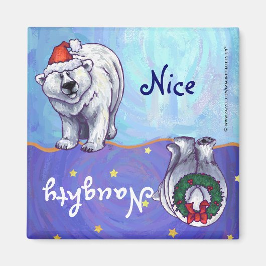 Polar Bear Christmas Magnet (Vorne)