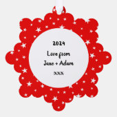 Polar Bear Christmas Ornament Karte (Rückseite)