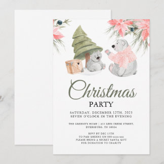 Polar Bear Christmas Party Einladung