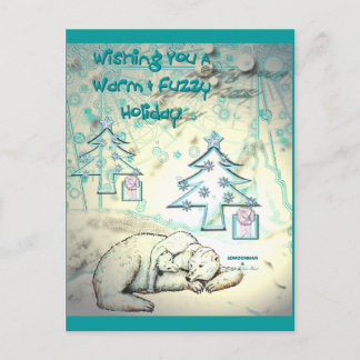 Polar Bear Christmas Postcard Feiertagspostkarte