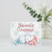 Polar Bear Christmas Postkarte (Stehend Vorderseite)