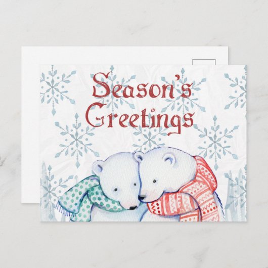 Polar Bear Christmas Postkarte (Vorne/Hinten)