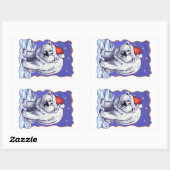 Polar Bear Christmas Rechteckiger Aufkleber (Blatt)