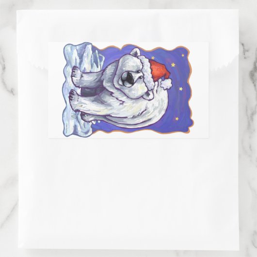 Polar Bear Christmas Rechteckiger Aufkleber (Tasche)