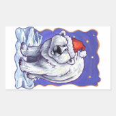 Polar Bear Christmas Rechteckiger Aufkleber (Vorderseite)