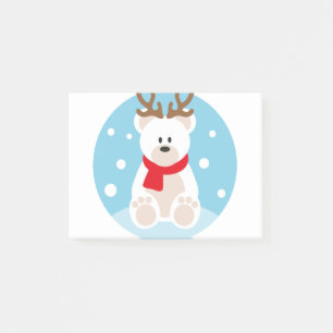 Polar Bear Christmas Rentier Weihnachten Wintersch Post-it Klebezettel