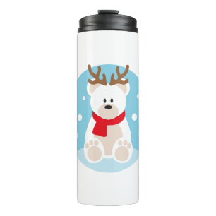 Polar Bear Christmas Rentier Weihnachten Wintersch Thermosbecher