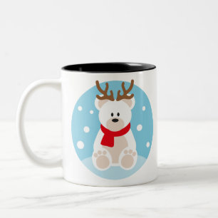 Polar Bear Christmas Rentier Weihnachten Wintersch Zweifarbige Tasse