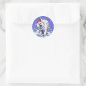 Polar Bear Christmas Runder Aufkleber (Tasche)