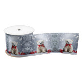 Polar Bear Christmas Satin Ribbon Satinband (Spule)