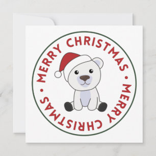 Polar Bear Christmas Snow Winter Animals Polar Inv Einladung