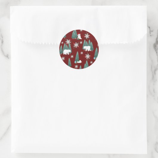 Polar Bear Christmas Sticker (Tasche)