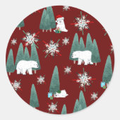 Polar Bear Christmas Sticker (Vorderseite)