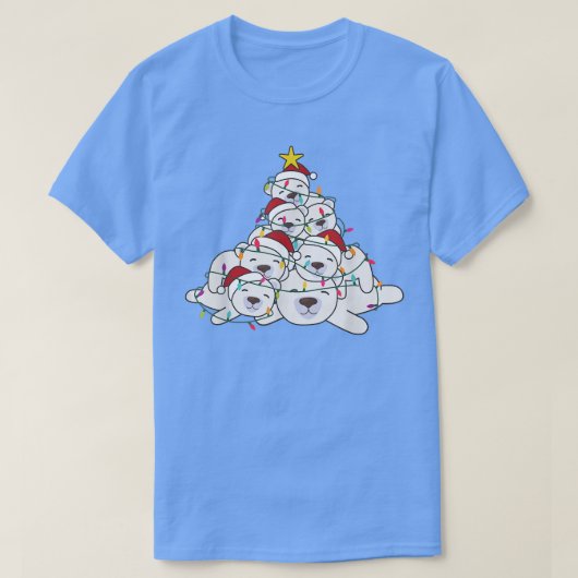 Polar Bear Christmas Tree Funny Animal Christmas P T-Shirt (Design vorne)