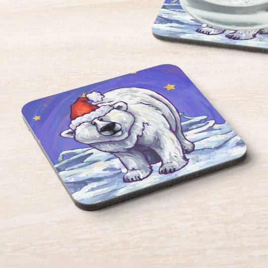 Polar Bear Christmas Untersetzer (Linke Seite)